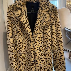Women’s Faux Fur Coat Small Cheetah Print